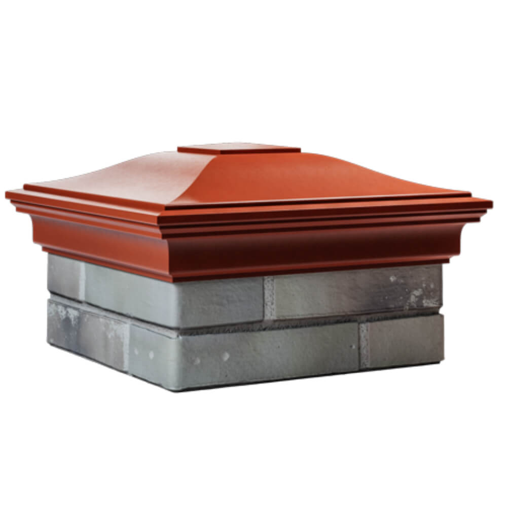 Колпак Zking Монблан Красный на столб 1.5х1.5 кирпича (385х385мм) в Рязани фото