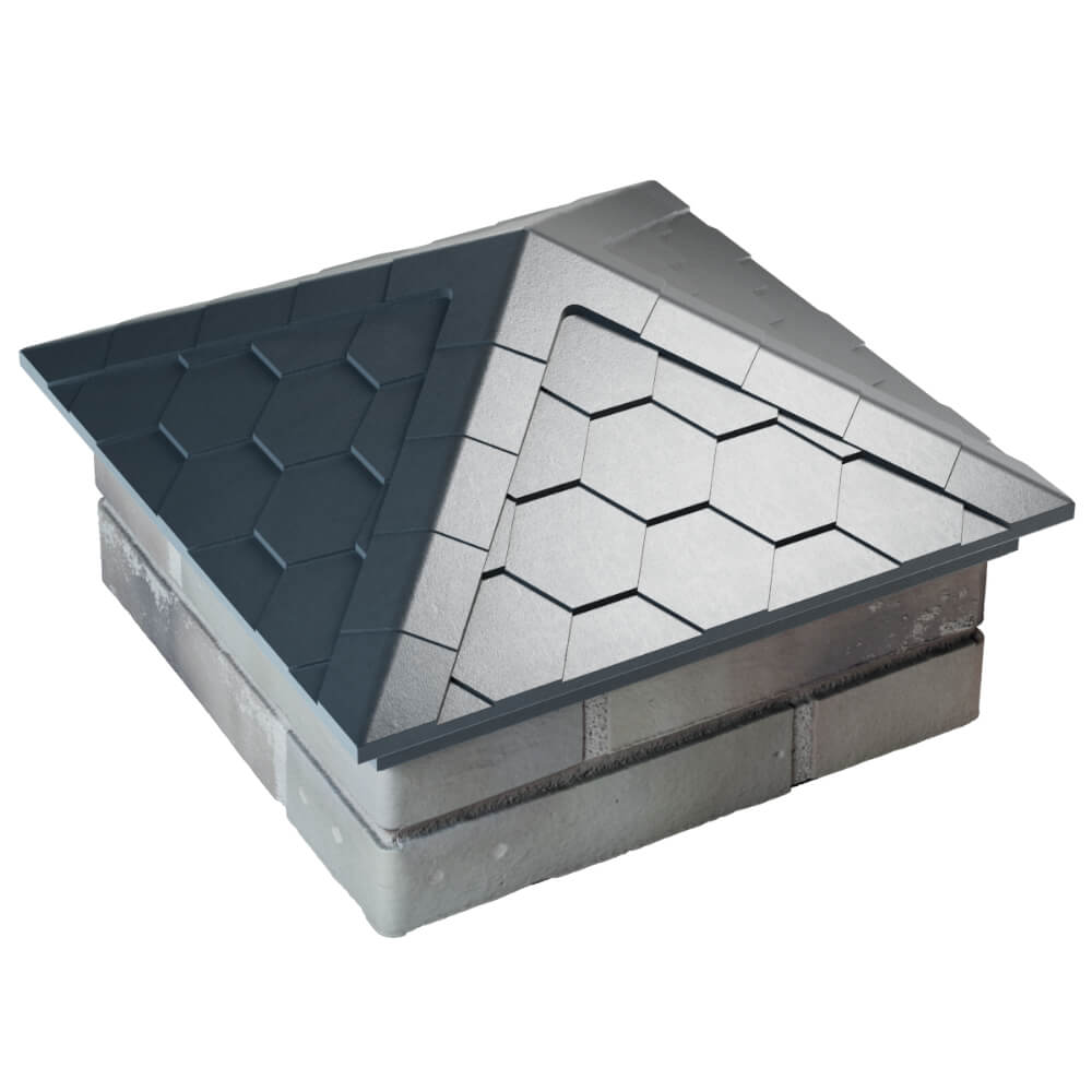 Колпак Zking Эверест Серый на столб 1.5х1.5 кирпича (390х390мм) в Рязани фото