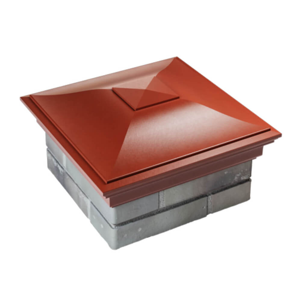 Колпак Zking Монблан Красный на столб 1.5х1.5 еврокирпича 0.7НФ (355х355мм) в Рязани фото