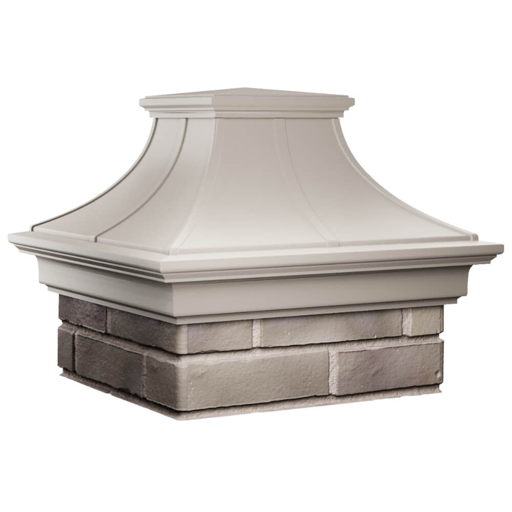 Колпак Zking Монблан Премиум Бежевый на столб 1.5х1.5 кирпича (385х385мм) в Рязани фото
