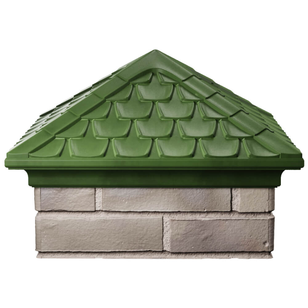 Колпак Zking Эльбрус Зеленый на столб 1.5х1.5 кирпича (385х385мм) Рязань фото