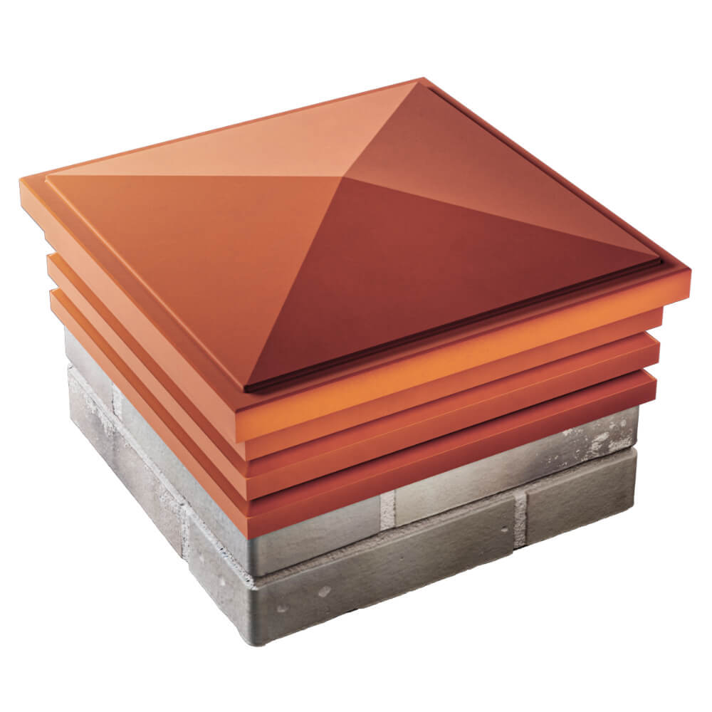 Колпак Zking Бона ХайТек Красный на столб 1.5х1.5 кирпича (385х385мм) в Рязани фото