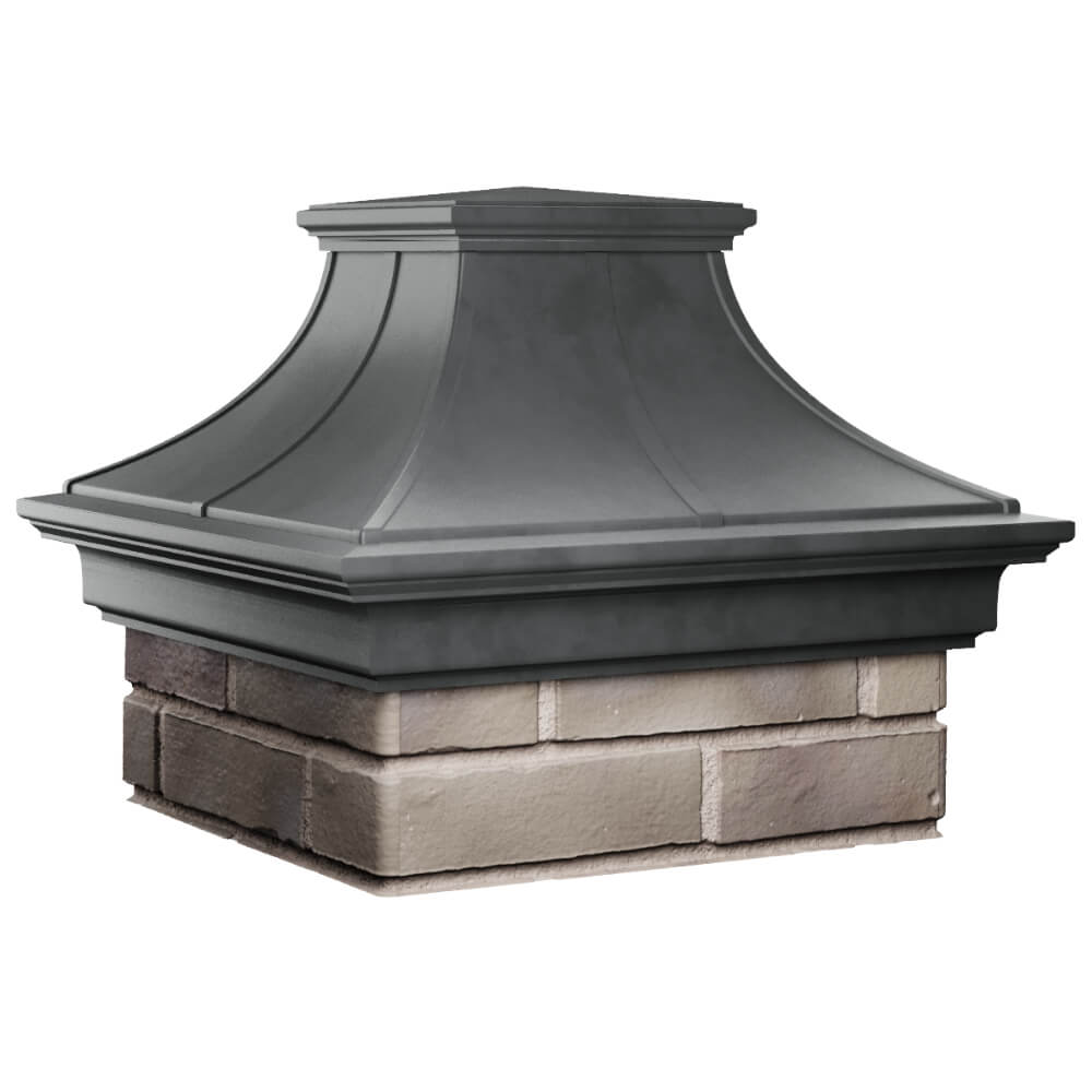 Колпак Zking Монблан Премиум Серый на столб 1.5х1.5 кирпича (385х385мм) в Рязани фото