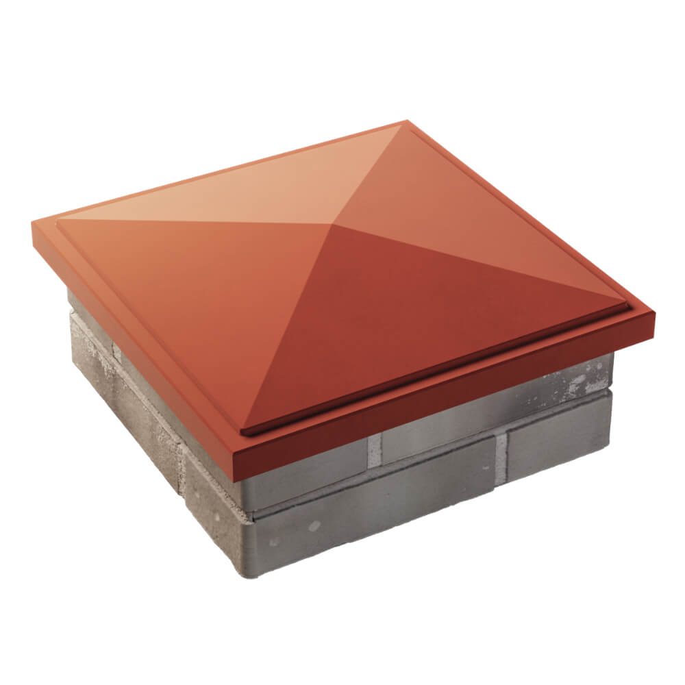 Колпак Zking БонаМоно Красный на столб 1.5х1.5 кирпича (385х385, 400х400мм) в Рязани фото