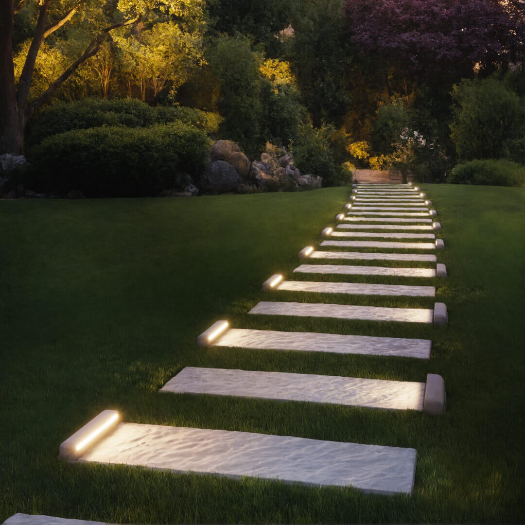 LED Светильник для шаговой плиты STONE Светлая Галька 330х75х98мм в Рязани фото