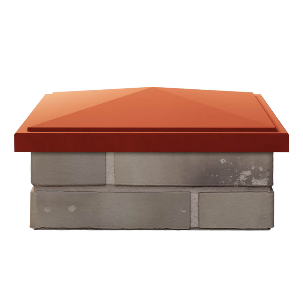 Колпак Zking БонаМоно Красный на столб 1.5х1.5 кирпича (385х385, 400х400мм) Рязань фото