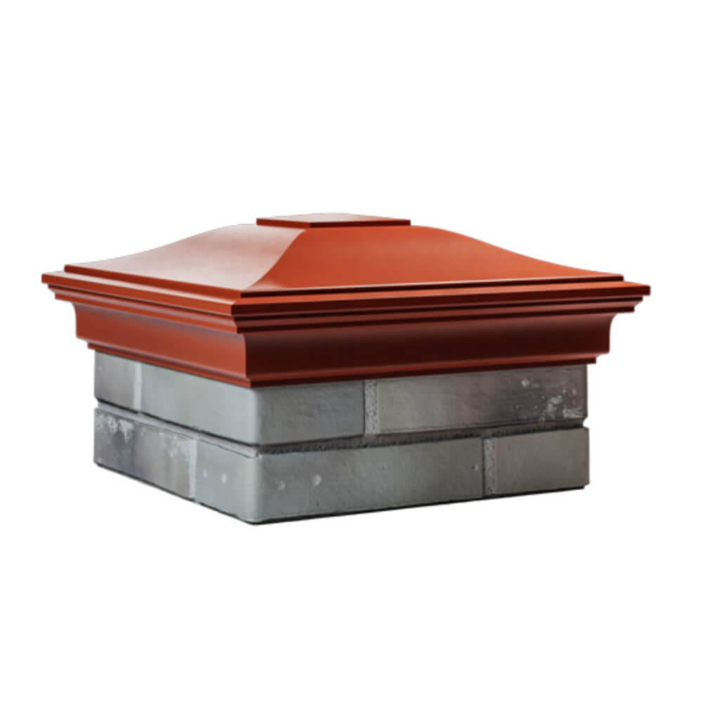 Колпак Zking Монблан Красный на столб 1.5х1.5 еврокирпича 0.7НФ (355х355мм) в Рязани фото