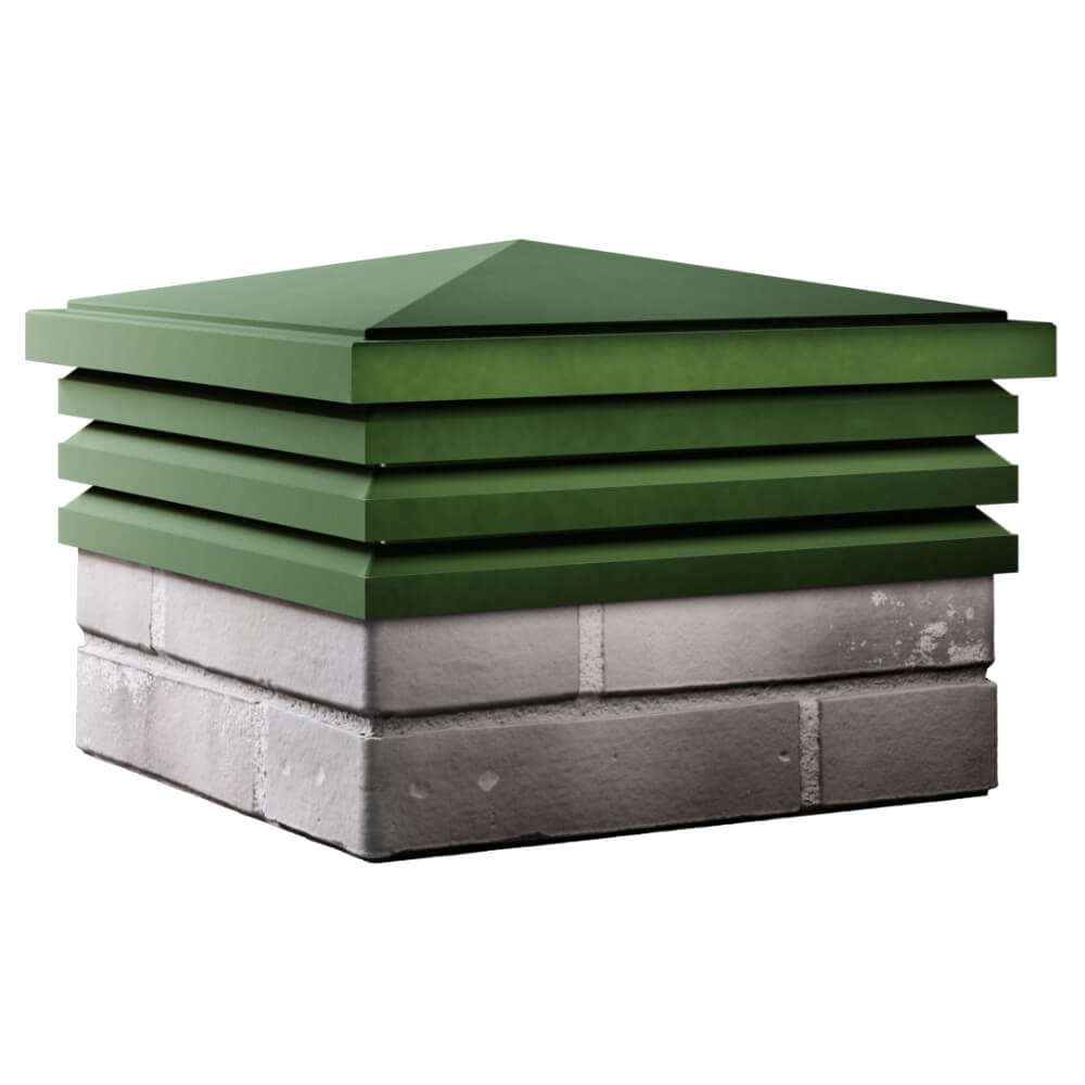 Колпак Zking Бона ХайТек Зеленый на столб 1.5х1.5 кирпича (385х385мм) в Рязани фото