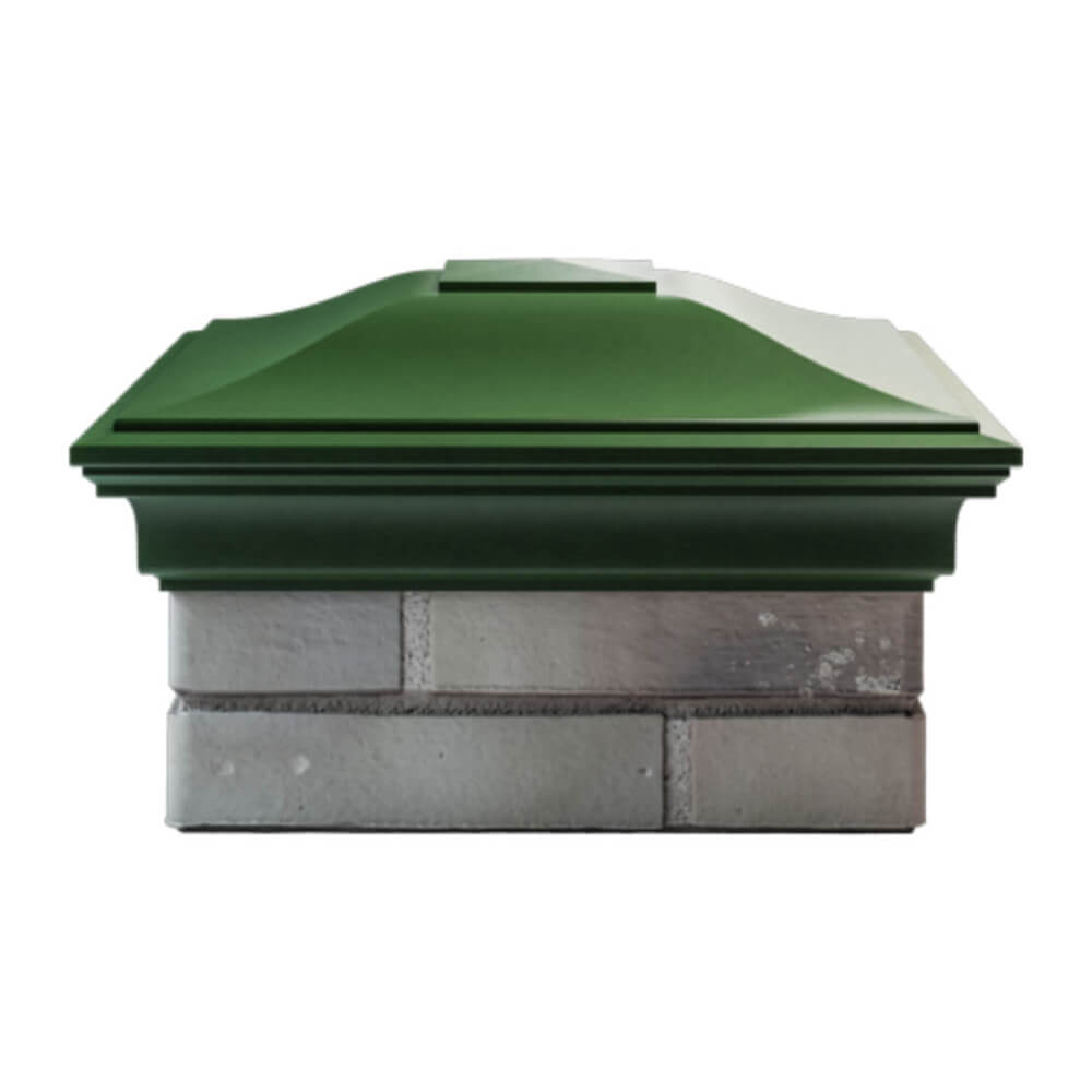 Колпак Zking Монблан Зеленый на столб 1.5х1.5 еврокирпича 0.7НФ (355х355мм) Рязань фото