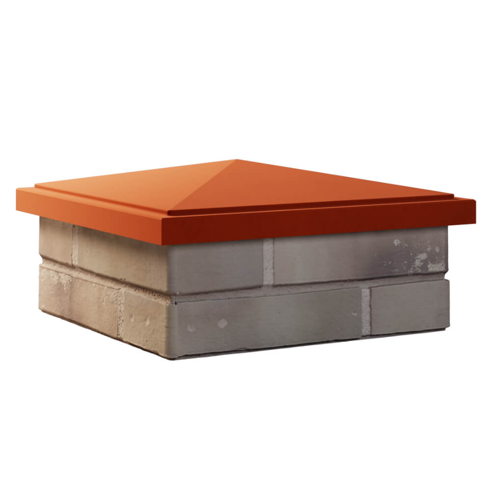 Колпак Zking БонаМоно Красный на столб 1.5х1.5 кирпича (385х385, 400х400мм) в Рязани фото