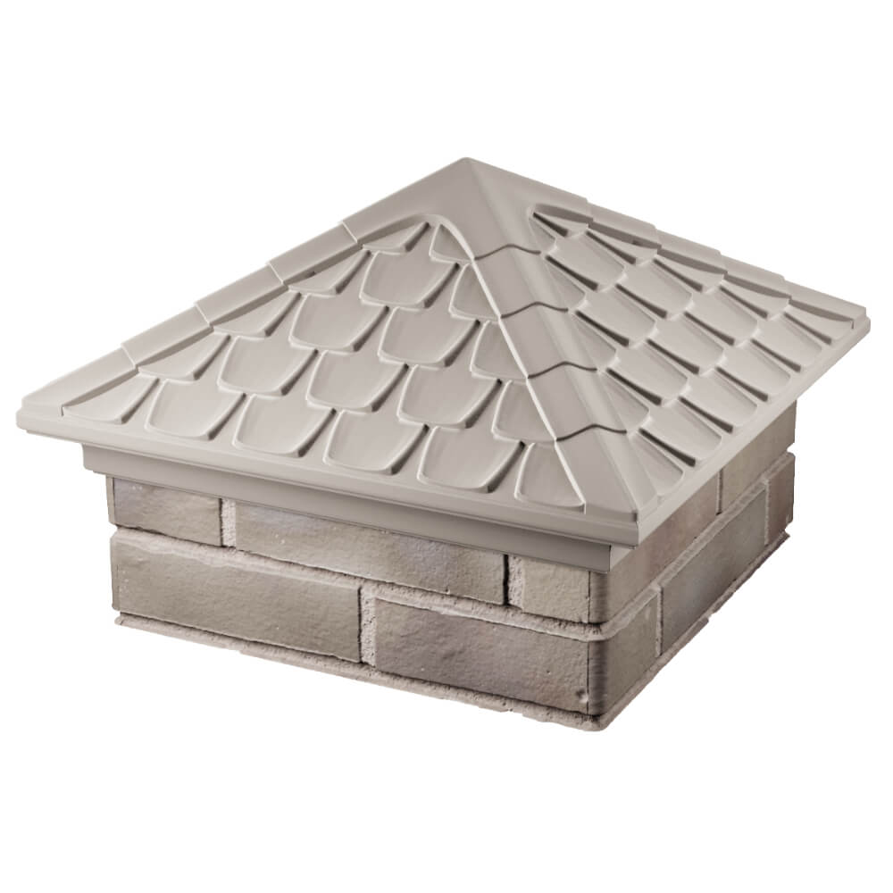 Колпак Zking Эльбрус Бежевый на столб 1.5х1.5 кирпича (385х385мм) в Рязани фото