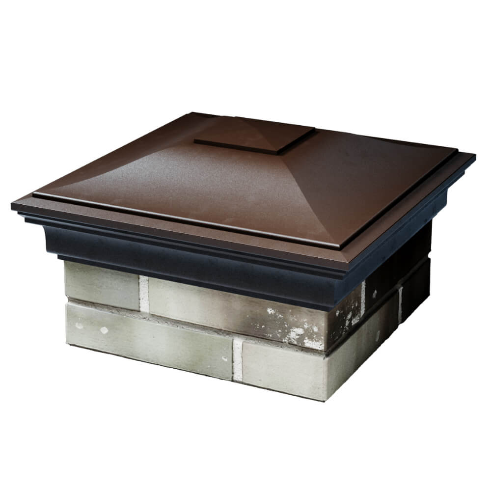 Колпак Zking Монблан Коричневый на столб 1.5х1.5 кирпича (385х385мм) в Рязани фото