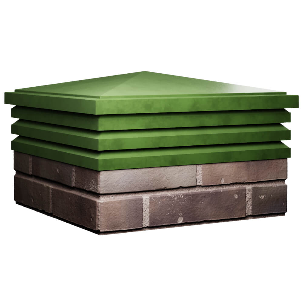 Колпак Zking Бона ХайТек Зеленый на столб 2х2 кирпича (513х513мм) в Рязани фото