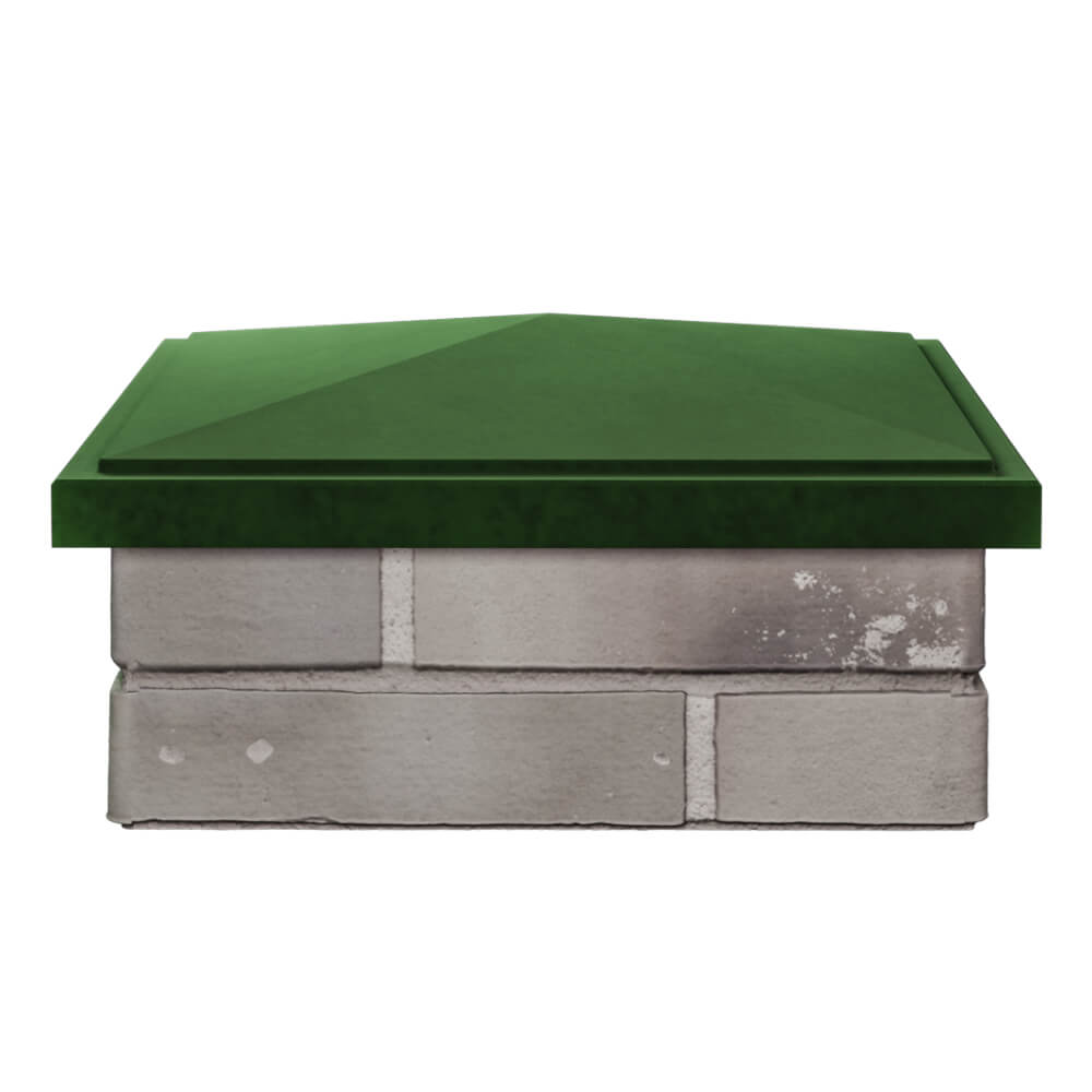 Колпак Zking БонаМоно Зеленый на столб 1.5х1.5 кирпича (385х385, 400х400мм) Рязань фото