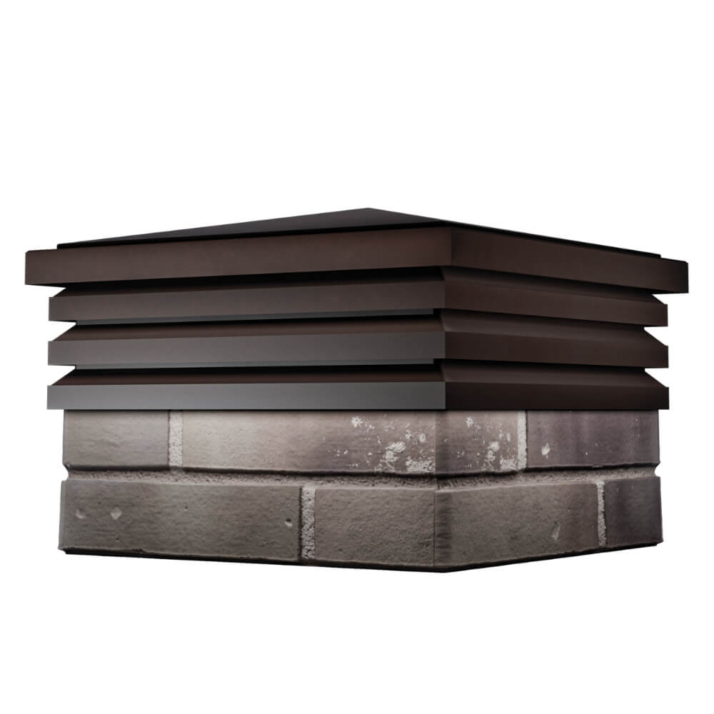 Колпак Zking Бона ХайТек Коричневый на столб 1.5х1.5 кирпича (385х385мм) в Рязани фото