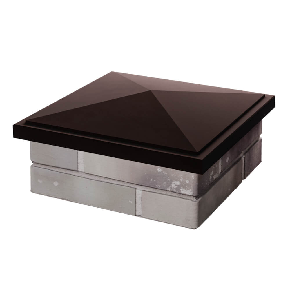 Колпак Zking БонаМоно Коричневый на столб 1.5х1.5 кирпича (385х385, 400х400мм) в Рязани фото