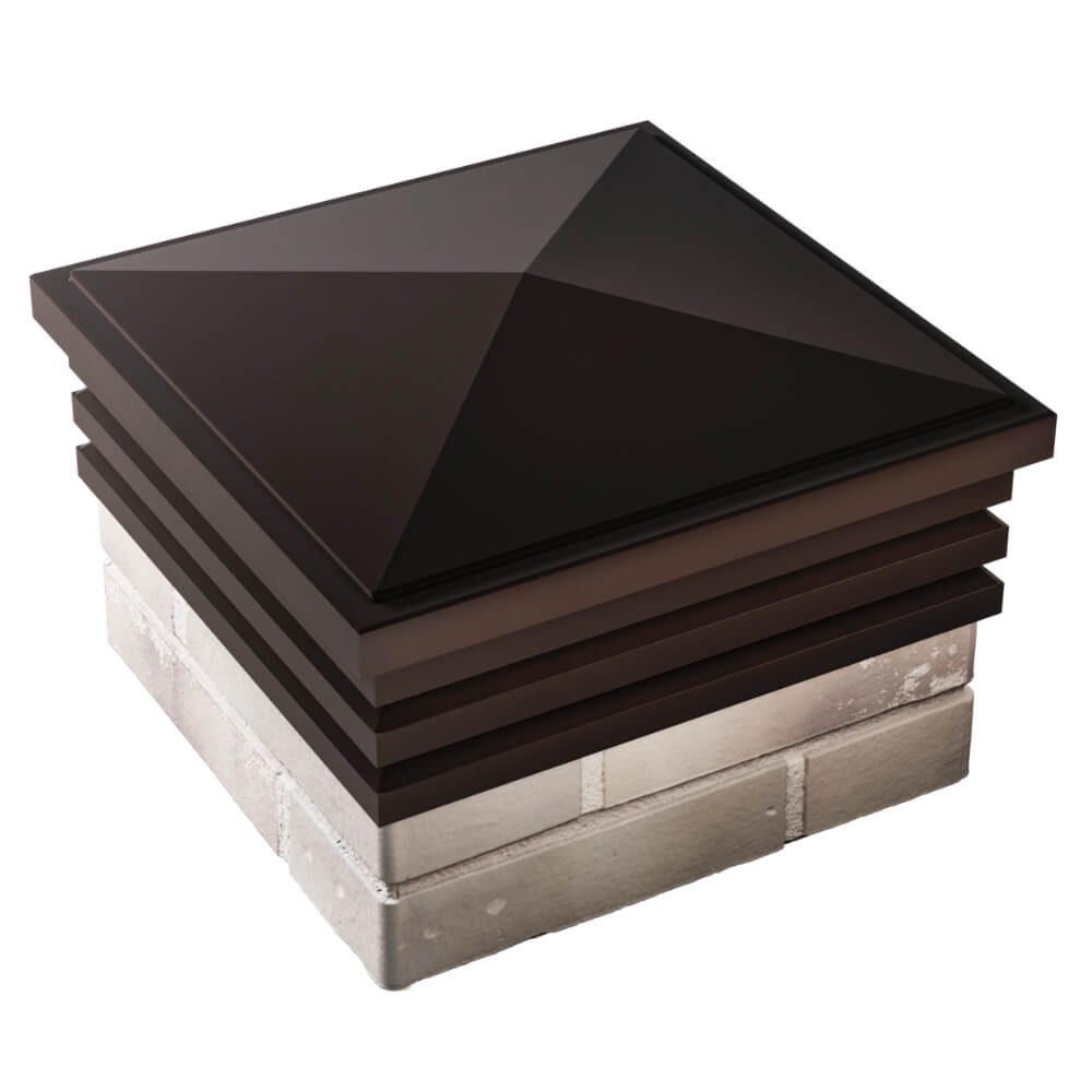 Колпак Zking Бона ХайТек Коричневый на столб 1.5х1.5 кирпича (385х385мм) в Рязани фото