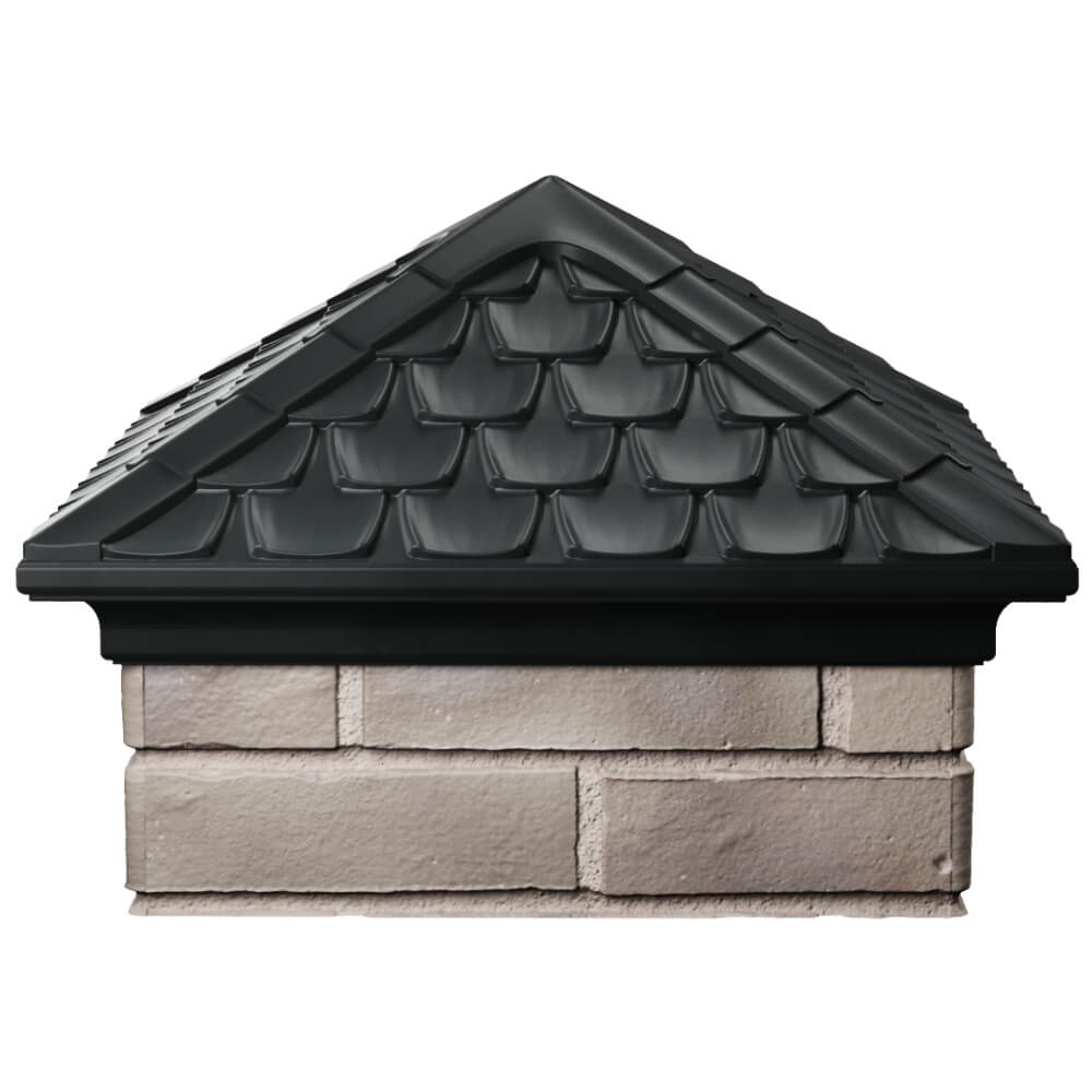 Колпак Zking Эльбрус Черный на столб 1.5х1.5 кирпича (385х385мм) Рязань фото