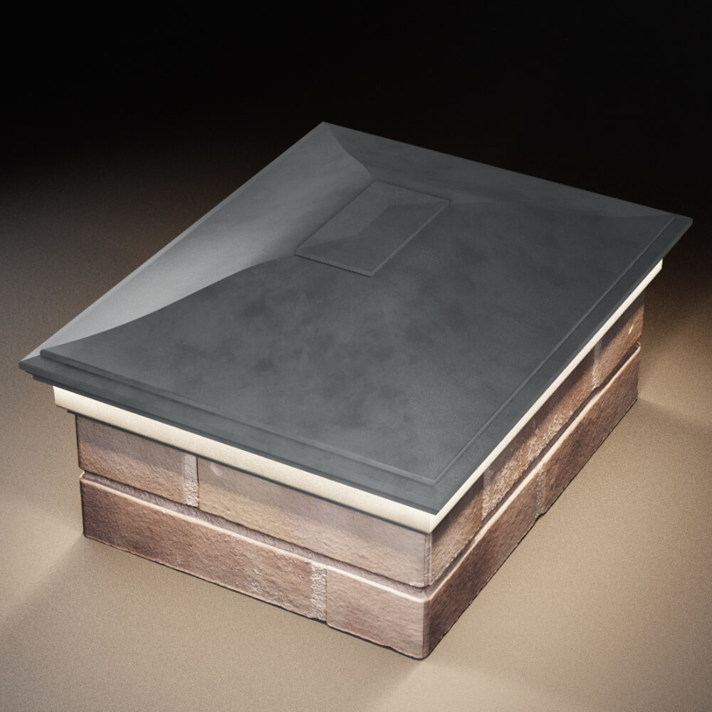 Колпак Zking Монблан Серый на столб 2х1.5 кирпича (515х385мм) c подсветкой в Рязани фото