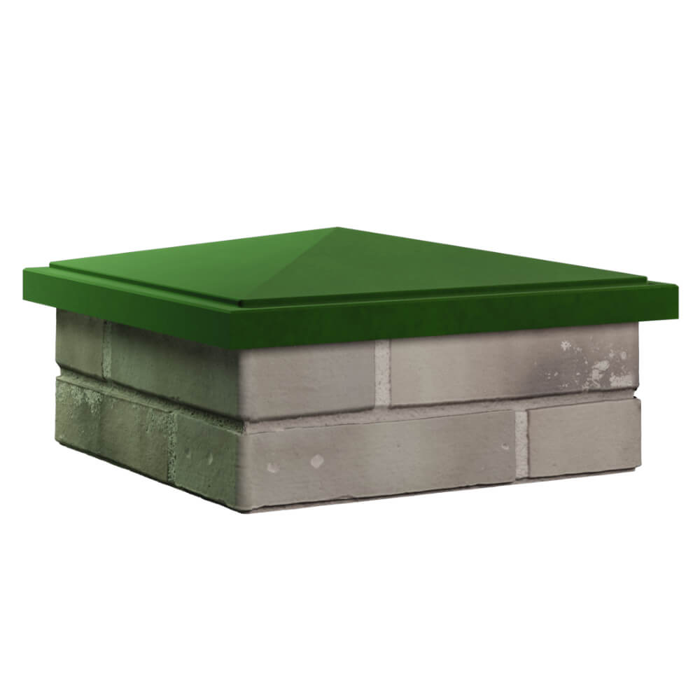 Колпак Zking БонаМоно Зеленый на столб 1.5х1.5 кирпича (385х385, 400х400мм) в Рязани фото