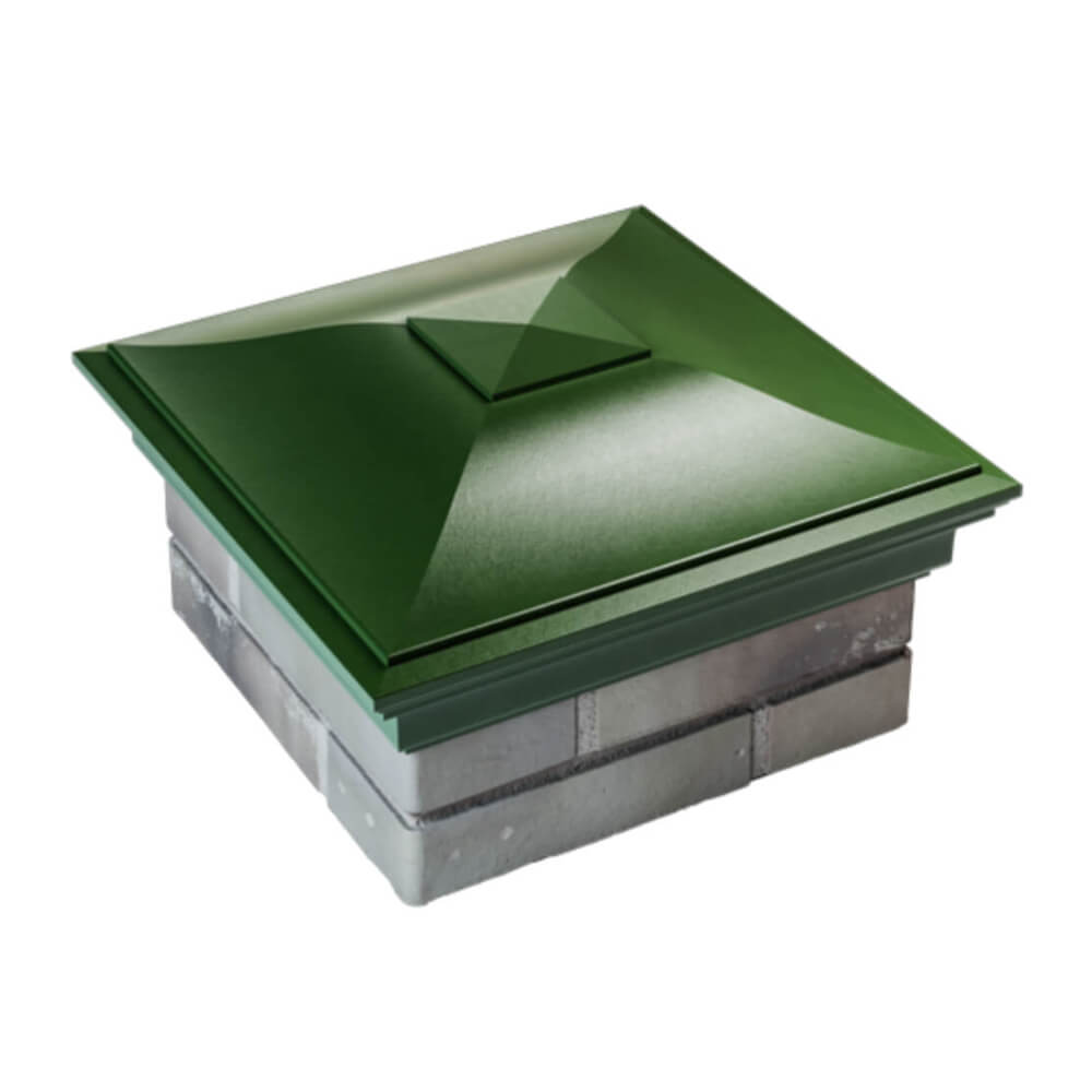 Колпак Zking Монблан Зеленый на столб 1.5х1.5 еврокирпича 0.7НФ (355х355мм) в Рязани фото