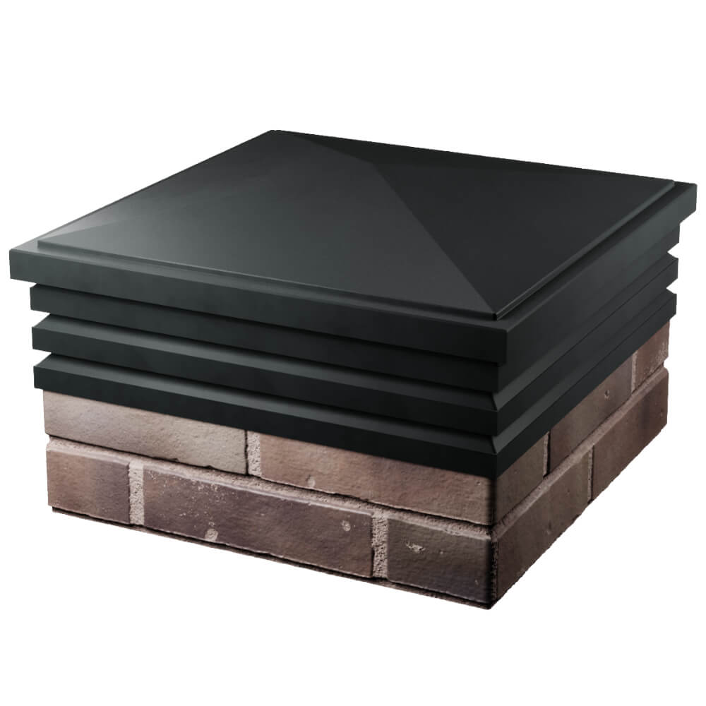 Колпак Zking Бона ХайТек Черный на столб 2х2 кирпича (513х513мм) в Рязани фото