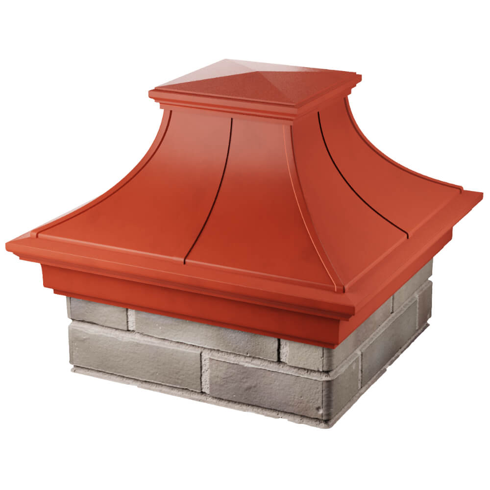 Колпак Zking Монблан Премиум Красный на столб 1.5х1.5 кирпича (385х385мм) в Рязани фото
