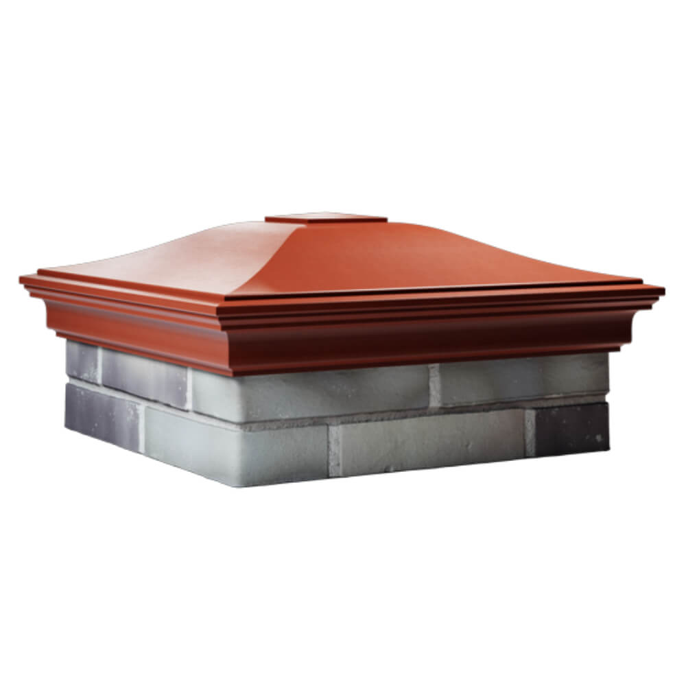 Колпак Zking Монблан Красный на столб 2х2 кирпича (515х515мм) в Рязани фото