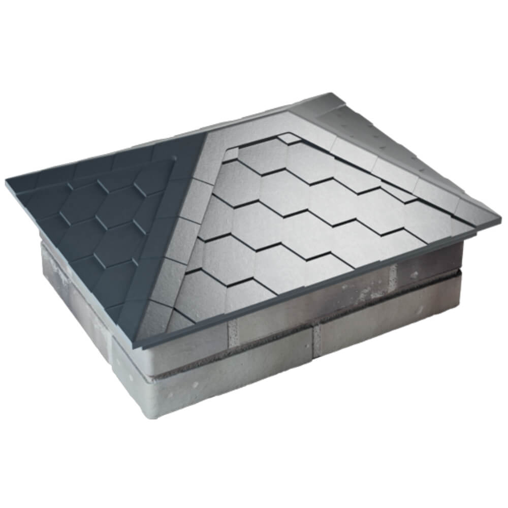 Колпак Zking Эверест Серый на столб 2х1.5 кирпича (520х390мм) Рязань фото