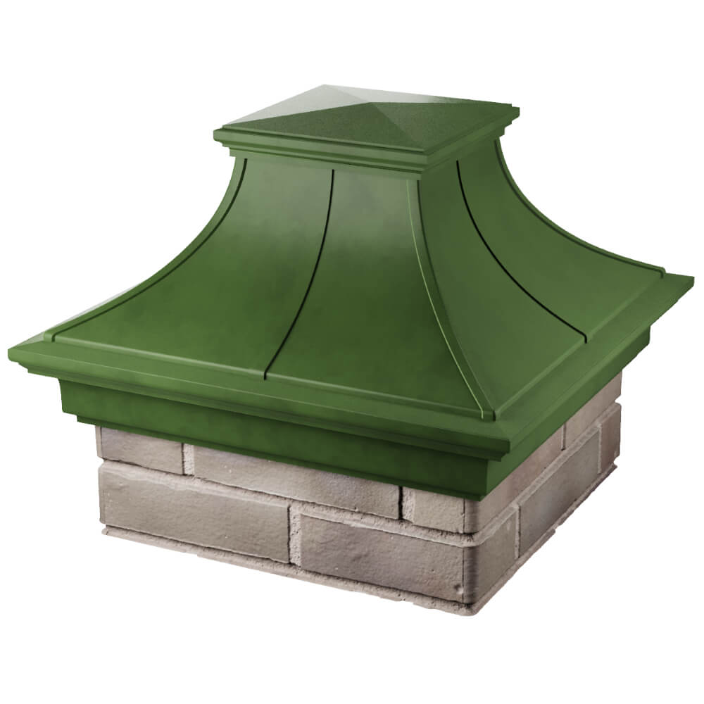 Колпак Zking Монблан Премиум Зеленый на столб 1.5х1.5 кирпича (385х385мм) в Рязани фото