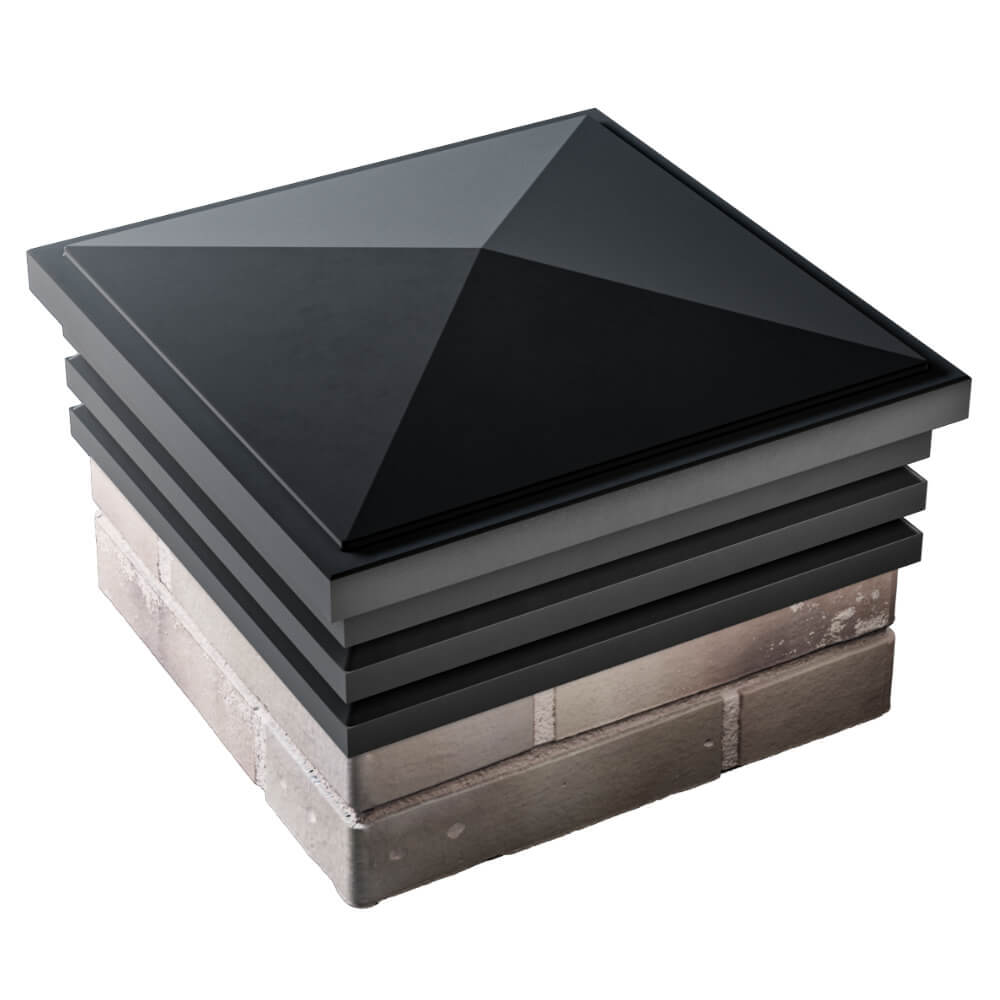 Колпак Zking Бона ХайТек Черный на столб 1.5х1.5 кирпича (385х385мм) в Рязани фото