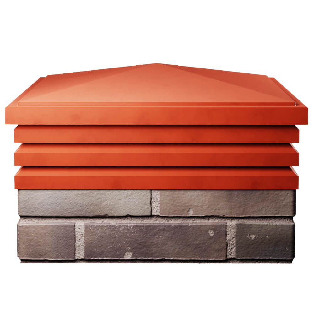 Колпак Zking Бона ХайТек Красный на столб 2х2 кирпича (513х513мм) Рязань фото