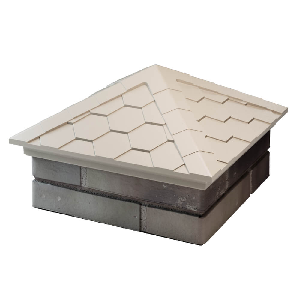 Колпак Zking Эверест Бежевый на столб 1.5х1.5 кирпича (390х390мм) в Рязани фото
