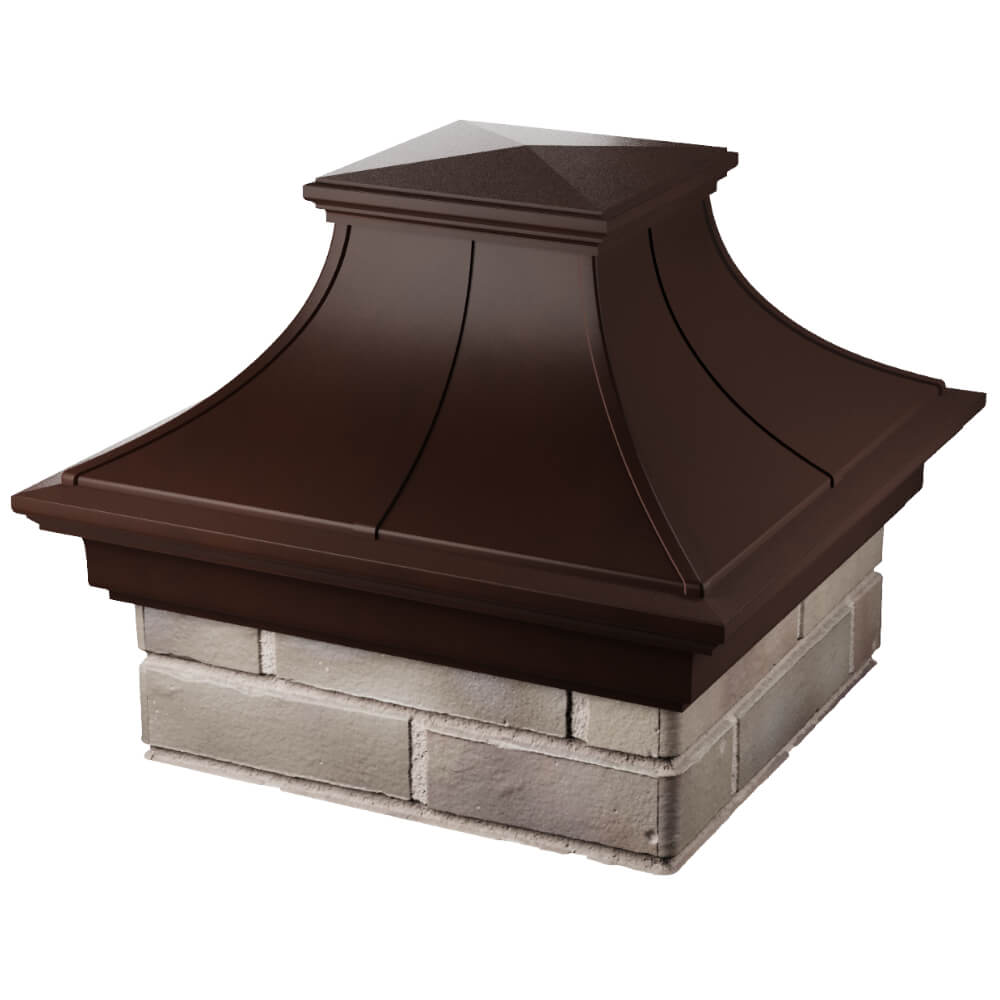 Колпак Zking Монблан Премиум Коричневый на столб 1.5х1.5 кирпича (385х385мм) в Рязани фото
