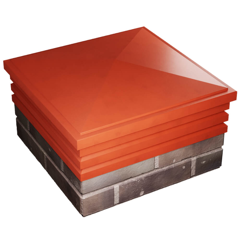 Колпак Zking Бона ХайТек Красный на столб 2х2 кирпича (513х513мм) в Рязани фото