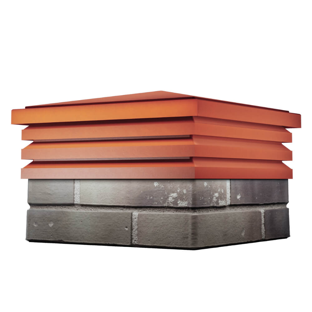 Колпак Zking Бона ХайТек Красный на столб 1.5х1.5 кирпича (385х385мм) в Рязани фото