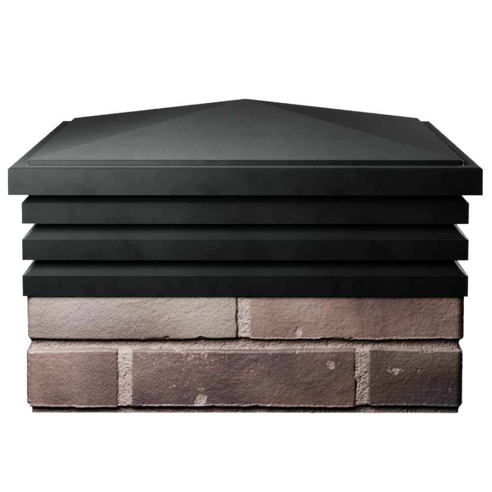 Колпак Zking Бона ХайТек Черный на столб 2х2 кирпича (513х513мм) Рязань фото