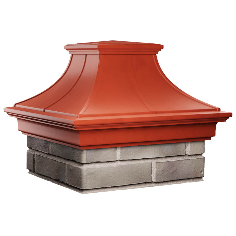 Колпак Zking Монблан Премиум Красный на столб 1.5х1.5 кирпича (385х385мм) в Рязани фото
