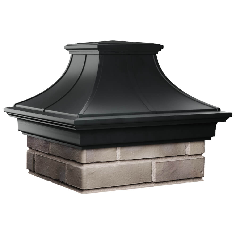 Колпак Zking Монблан Премиум Черный на столб 1.5х1.5 кирпича (385х385мм) в Рязани фото