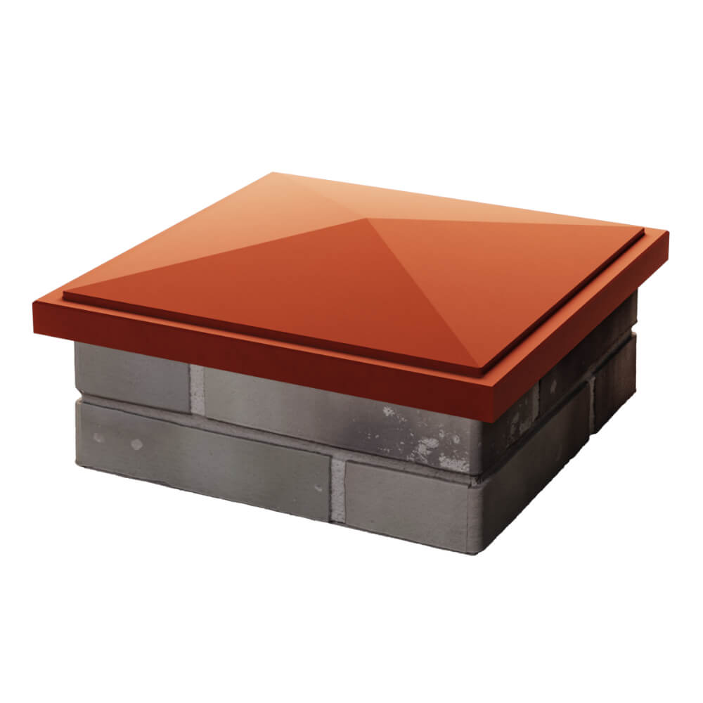 Колпак Zking БонаМоно Красный на столб 1.5х1.5 кирпича (385х385, 400х400мм) в Рязани фото