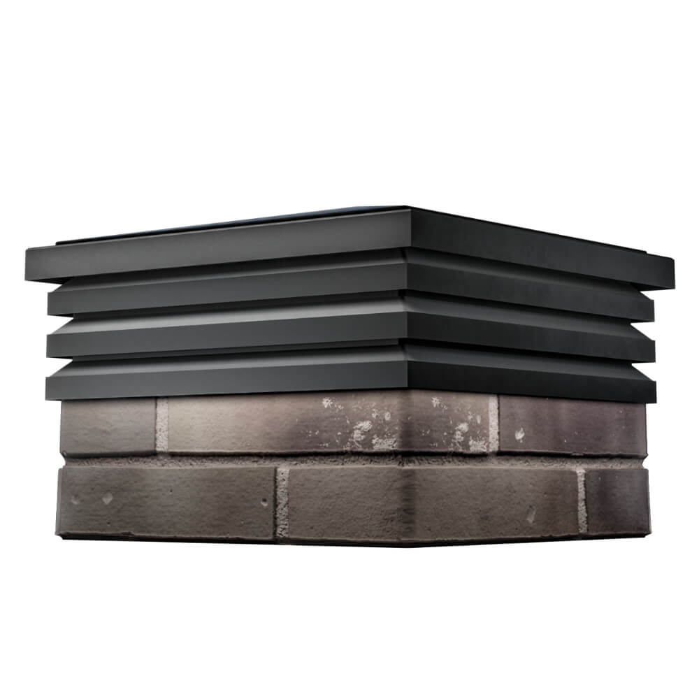 Колпак Zking Бона ХайТек Черный на столб 1.5х1.5 кирпича (385х385мм) в Рязани фото