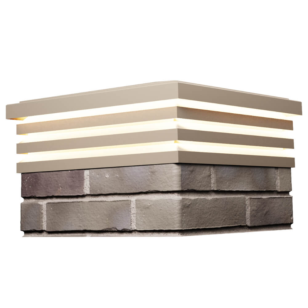 Колпак Zking Бона ХайТек Бежевый на столб 1.5х1.5 кирпича (385х385мм) с подсветкой в Рязани фото