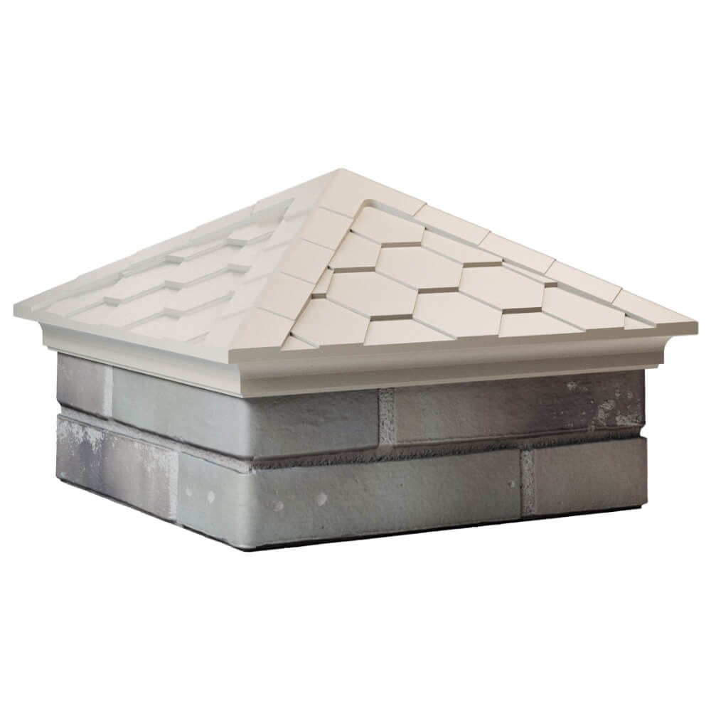 Колпак Zking Эверест Бежевый на столб 1.5х1.5 кирпича (390х390мм) в Рязани фото