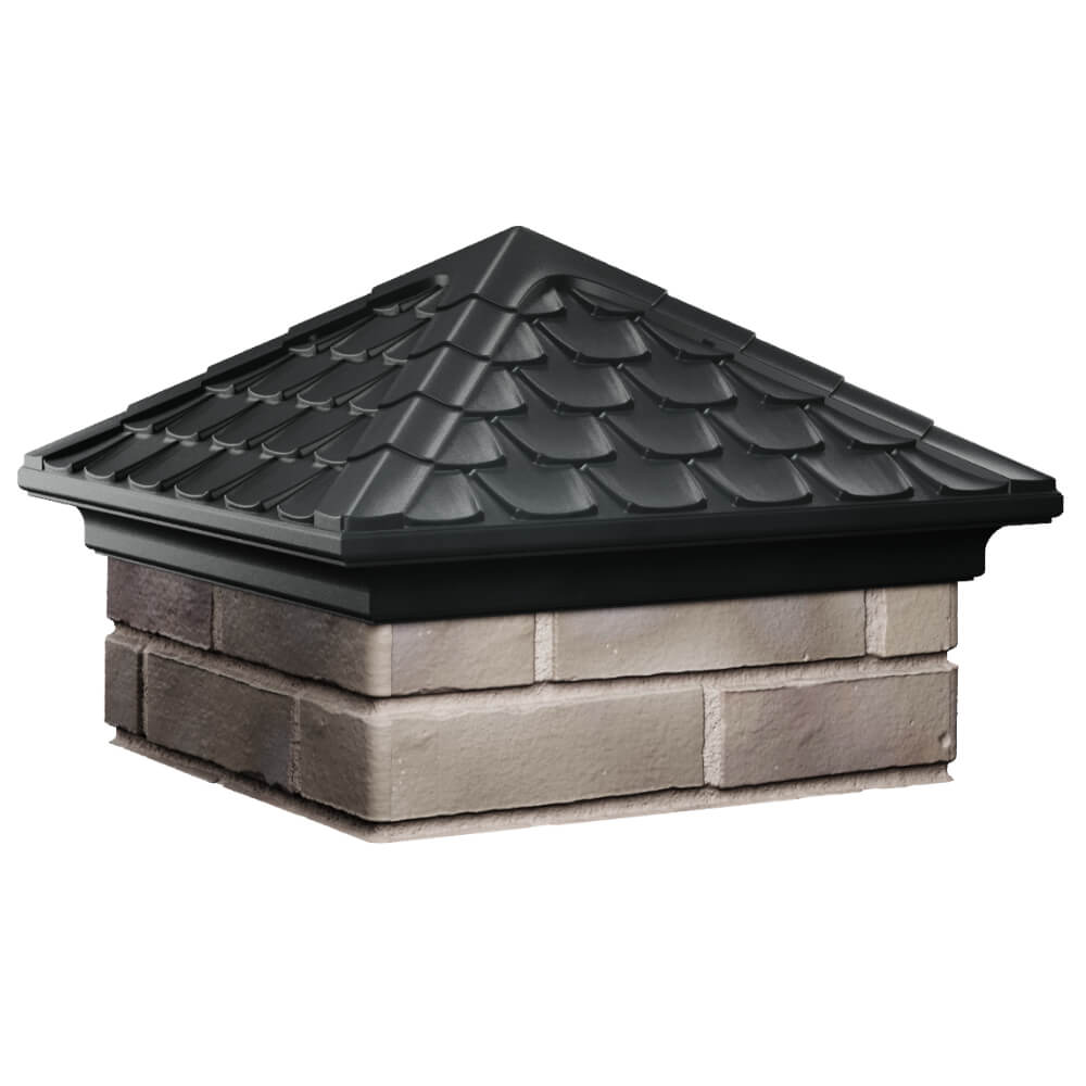 Колпак Zking Эльбрус Черный на столб 1.5х1.5 кирпича (385х385мм) в Рязани фото