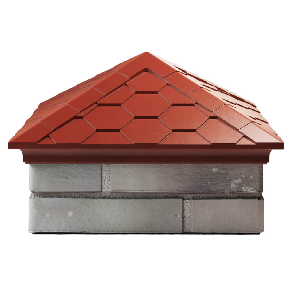 Колпак Zking Эверест Красный на столб 1.5х1.5 кирпича (390х390мм) Рязань фото