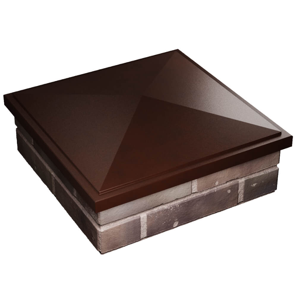 Колпак Zking БонаМоно Коричневый на столб 2х2 кирпича (515х515, 530х530мм) в Рязани фото