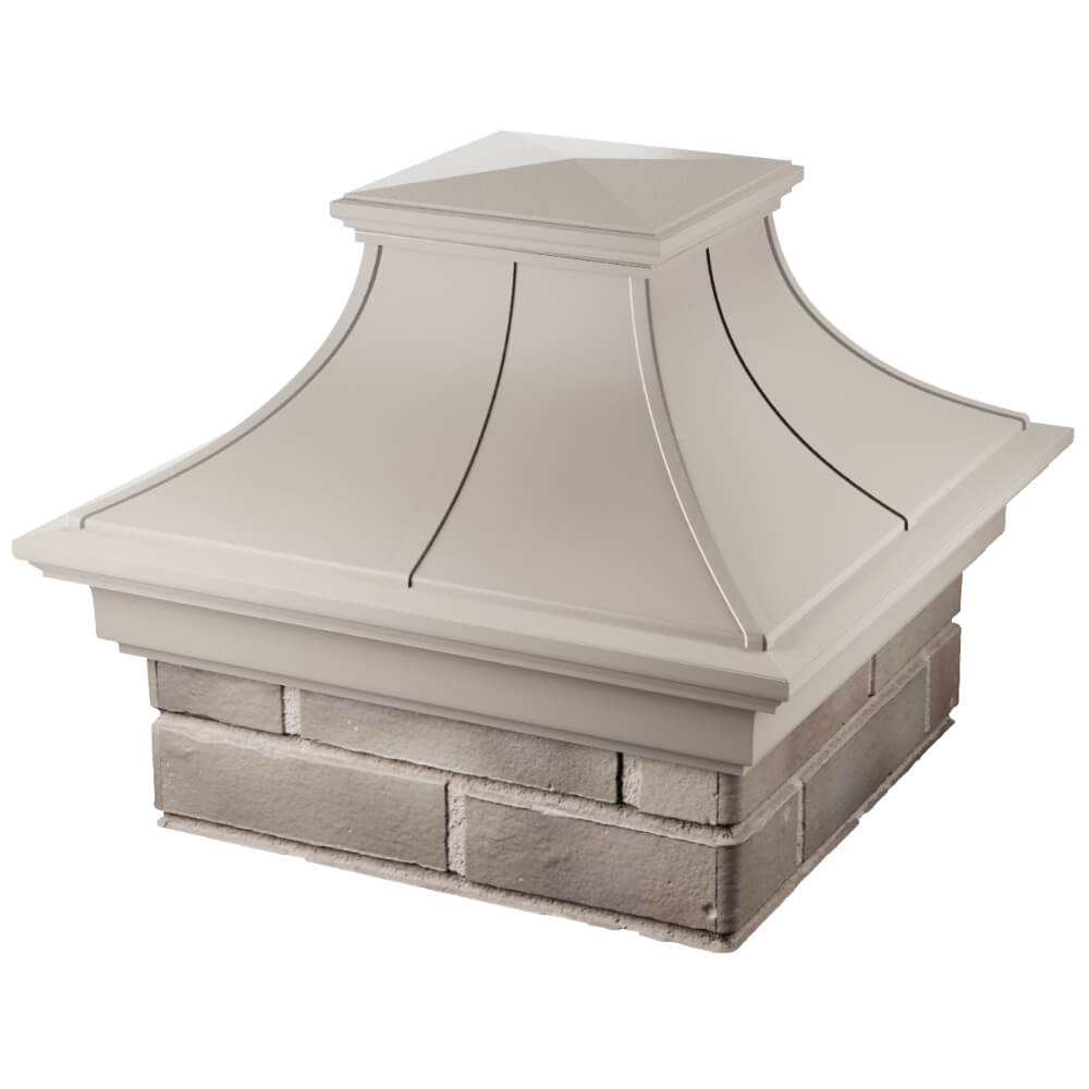 Колпак Zking Монблан Премиум Бежевый на столб 1.5х1.5 кирпича (385х385мм) в Рязани фото