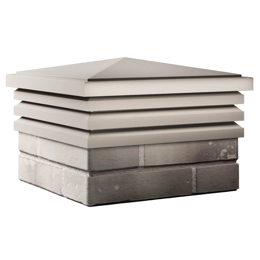 Колпак Zking Бона ХайТек Бежевый на столб 1.5х1.5 кирпича (385х385мм) в Рязани фото