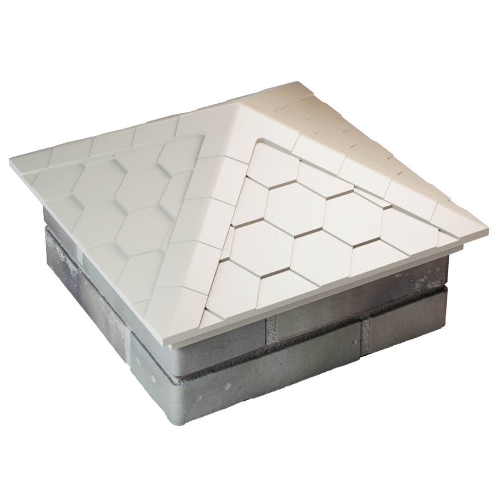 Колпак Zking Эверест Бежевый на столб 1.5х1.5 кирпича (390х390мм) в Рязани фото