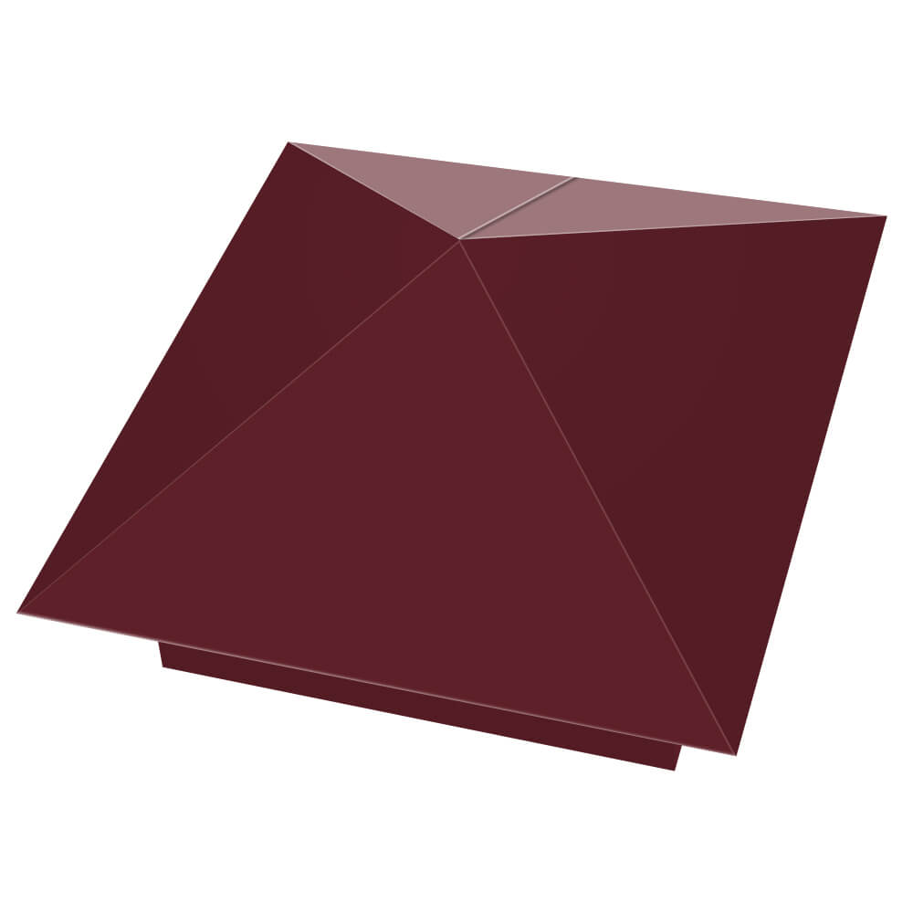 Колпак металлический 390х390мм RAL3005 Красное Вино заборный Рязань фото